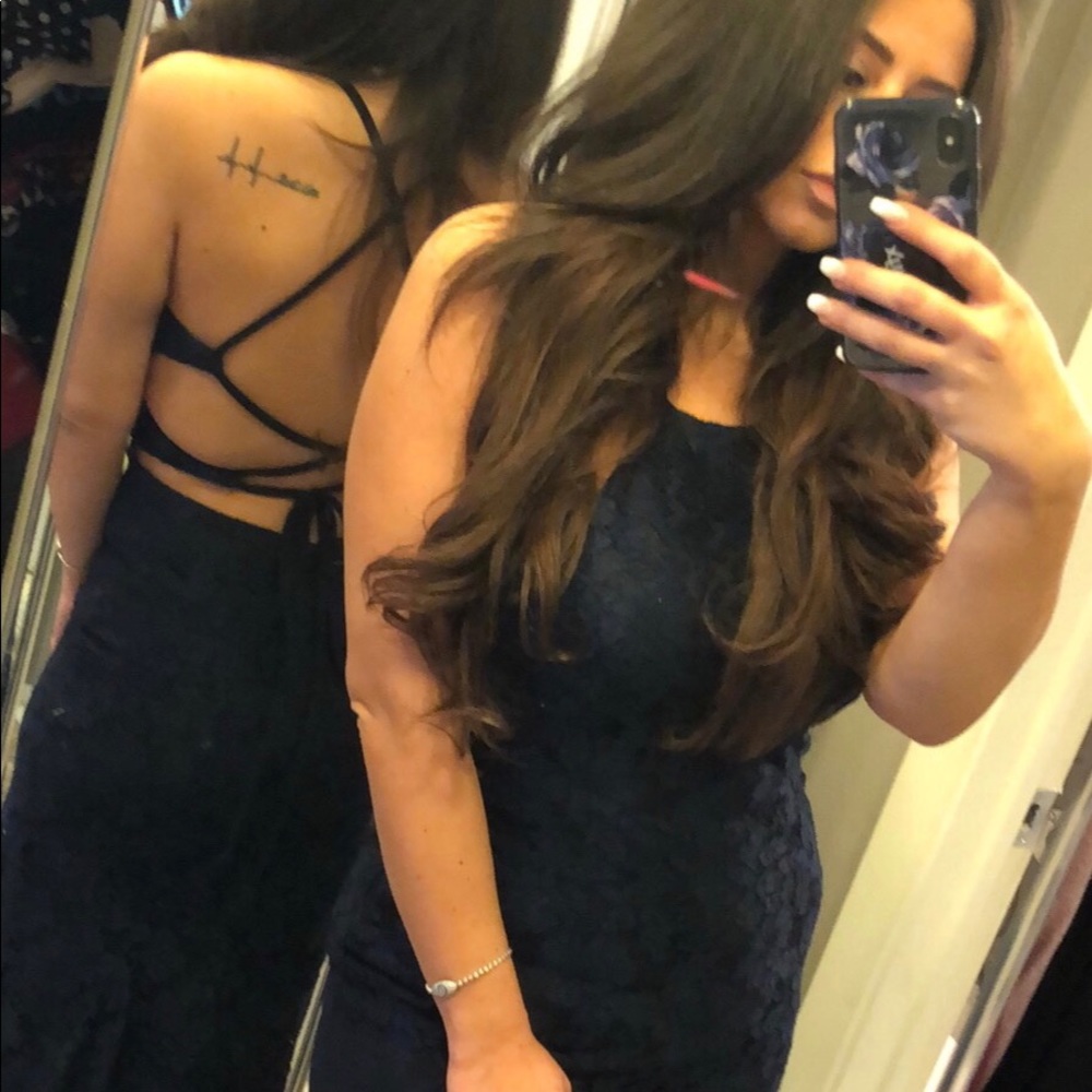 Long Dark Royal Blue Dress.
